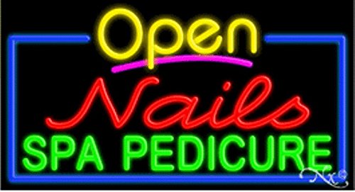 Nails Spa Pedicure Open Handcrafted Energy Efficient Glasstube Neon Signs