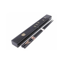 Load image into Gallery viewer, Happy Sales HSKS1/B, Japanese Black Chopsticks Set with Case - Crane Design Black
