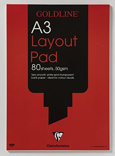 Clairefontaine A3 Goldline Layout Pad, 50 GSM, 80 Sheets