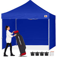 ABCCANOPY Ez Pop Up Canopy Tent with Sidewalls Commercial -Series, Royal Blue