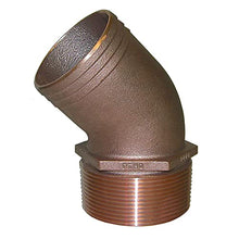 Load image into Gallery viewer, Groco 1-1/4&quot; NPT Bronze 45 Degree Pipe to 1-1/4&quot; Hose
