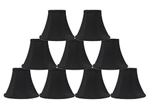 Load image into Gallery viewer, Urbanest Set of 9 Black Silk Bell Chandelier Lamp Shade, 3-inch by 6-inch by 5-inch, Clip-on
