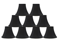 Urbanest Set of 9 Black Silk Bell Chandelier Lamp Shade, 3-inch by 6-inch by 5-inch, Clip-on