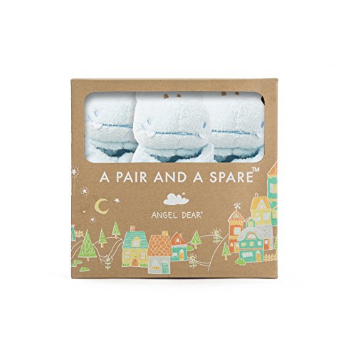 Angel Dear Pair and a Spare 3 Piece Blanket Set, Blue Hippo