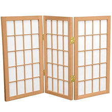Load image into Gallery viewer, Oriental Furniture 2 ft. Tall Desktop Window Pane Shoji Screen - Natural - 3 Panels
