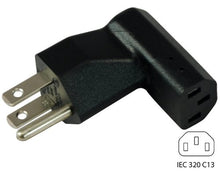 Load image into Gallery viewer, Conntek Plug Adapter U.S 3 Prong Plug to IEC 320 C13 Elbow Adapter
