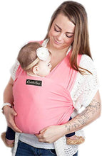 Load image into Gallery viewer, CuddleBug Baby Wrap Sling + Carrier - Newborns &amp; Toddlers up to 36 lbs - Hands Free - Gentle, Stretch Fabric - Ideal for Baby Showers - One Size Fits All (Pink)
