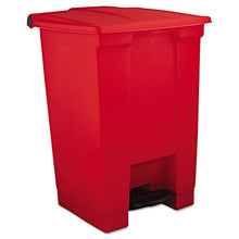 Load image into Gallery viewer, RCP6144RED Step-On Waste Container, Square, Plastic, 12 gal, Red
