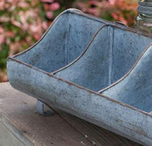 Load image into Gallery viewer, Galvanized Steel Metal Country Garden Planter Feed Trough Caddy with Handle 10 Compartments
