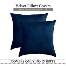 Load image into Gallery viewer, MIULEE Pack of 2, Velvet Soft Solid Decorative Square Throw Pillow Covers Set Cushion Case for Sofa Bedroom Car 18 x 18 Inch 45 x 45 cm
