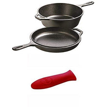 Load image into Gallery viewer, Lodge Pre-Seasoned Cast-Iron Combo Cooker and ASHH41 Silicone Hot Handle Holder Bundle
