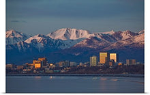 Load image into Gallery viewer, GREATBIGCANVAS Entitled Downtown Anchorage Skyline, Spring, Southcentral Alaska Poster Print, 60&quot; x 40&quot;, Multicolor
