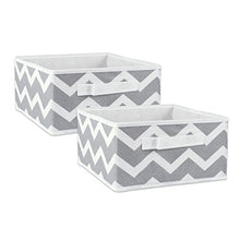 Load image into Gallery viewer, DII Fabric Storage Bins for Nursery, Offices, &amp; Home Organization, Containers Are Made To Fit Standard Cube Organizers (11x11x5.5&quot;) Chevron Gray - Set of 2
