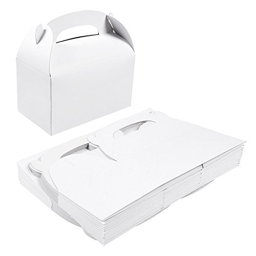 24 Pack White Treat Boxes   Gable Gift Boxes For Party Favors Goodie, Perfect For Kids Birthday, Wed