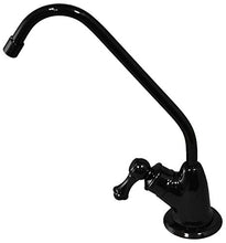 Load image into Gallery viewer, Pureteck F-07-BLK Euro Style Non Air-Gap RO Faucet for Reverse Osmosis with Quarter Turn Knob, Black
