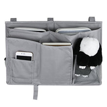 Load image into Gallery viewer, 8 Pockets Durable Oxford Multifunctional Bedside Tidy Organizer Car Chair Arm Rest Desk Slipcovers Storage Bag TV Remote Controller Holder Baby Doll Toys Diaper Magzine Book Cellphone Pouch Case Grey
