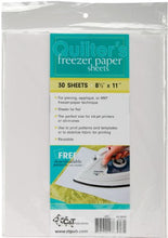 Load image into Gallery viewer, Quilter&#39;s Freezer Paper Sheets 8-1/2 Inch x11 Inch 30/pkg
