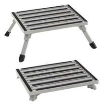 Load image into Gallery viewer, EEZ RV Products Aluminum Non-Skid Surface Folding Multipurpose Stool Holds Up to 1000lbs
