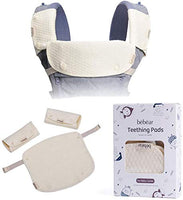 Bebamour Natural Baby Drool and Teething Pad For All Carry Positions Baby Carrier White Drool Bib For Boys & Girls