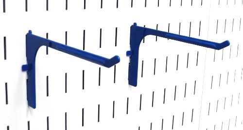 Wall Control Pegboard 6in Reach Extended Slotted Hook Pair - Slotted Metal Pegboard Hooks for Wall Control Pegboard and Slotted Tool Board  Blue
