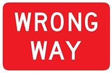 Load image into Gallery viewer, Wallmonkeys WM63867 Wrong Way Sign Peel and Stick Wall Decals (30 in W x 20 in H), Medium-Large
