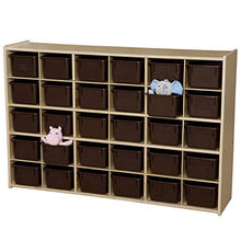 Load image into Gallery viewer, Contender Kids 30-Cubby Montessori Storage Box with Chocolate Bins, Natural Wooden Cabinet Made of Baltic Birch Plywood, Storage Organizer for Schools &amp; Home
