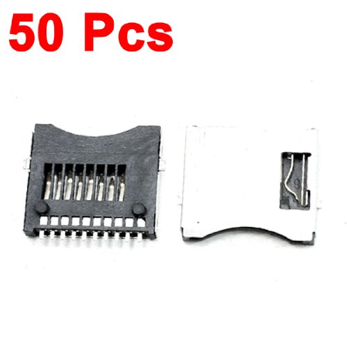 uxcell SMT Surface Mount Pull-Out Type Micro SD Card Sockets Replacements 50 Pcs
