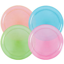 Load image into Gallery viewer, Hard Plastic Plates, 9-Inch Round, Party/Luncheon Plates, Assorted Neon, 20-Count
