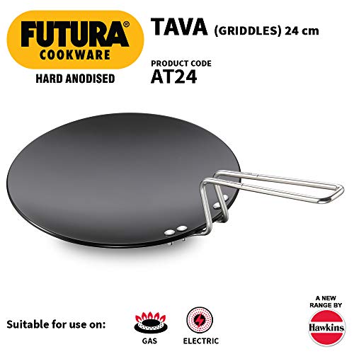 Hawkins-Futura L-58 Hard Anodized Concave Griddle Tava, 9.5-Inch Diameter