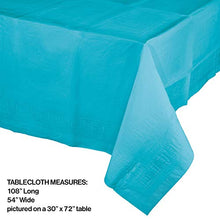 Load image into Gallery viewer, Pack of 6 Tropical Bermuda Blue Disposable Tissue/Poly Banquet Party Tablecovers 9&#39;
