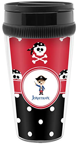 Pirate & Dots Acrylic Travel Mug without Handle (Personalized)