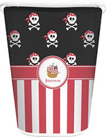 RNK Shops Pirate & Stripes Waste Basket - Single Sided (White) (Personalized)