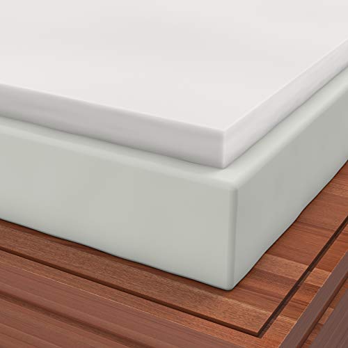 Zippered Cover and Two Classic Comfort Pillows included with Twin1 Inch Soft Sleeper 2.5 Visco Elastic Memory Foam Mattress Topper USA Made