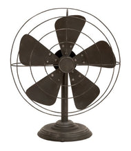 Load image into Gallery viewer, Deco 79 Rustic Non-Functional Metal Old Fan Table Decor, One Size, Textured Black Finish
