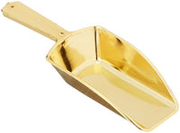 Candy Scoop Set - Package of 12 Shiny Gold Plastic Scoops for Wedding and Party Candy Buffets