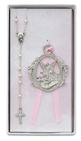Baby Pink Rosary & Crib Medal