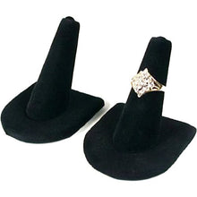 Load image into Gallery viewer, 2 Black Velvet Ring Finger Jewelry Holder Showcase Display Stands
