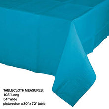 Load image into Gallery viewer, Pack of 6 Tropical Turquoise Blue Disposable Tissue/Poly Banquet Party Tablecovers 9&#39;
