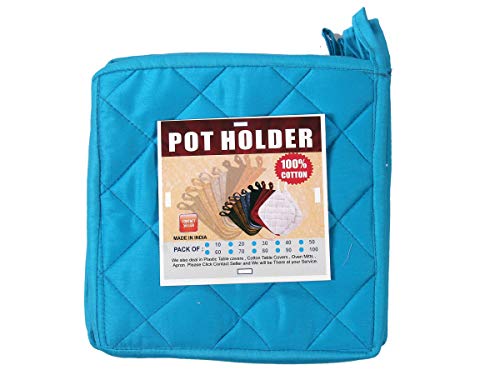 Cotton Heat Resistant Pot Holders, Everyday Kitchen Basic Square