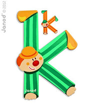 Load image into Gallery viewer, Janod J04552 K B004XS8H64 Wooden Clown Letter, Multi-Coloured
