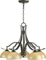 Quorum 6496-5-86 Transitional Five Light Chandelier from Atwood Collection in Bronze / Dark Finish,