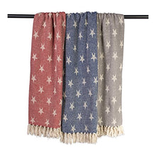 Load image into Gallery viewer, DII Woven Throw Blanket with Decorative Fringe, Star, Tango Red
