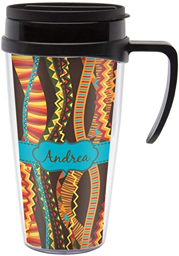 Tribal Ribbons Acrylic Travel Mug with Handle (Personalized)
