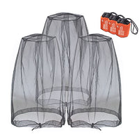 Mosquito Head Nets Gnat Repellant Head Netting for No See Ums Insects Bugs Gnats Biting Midges from Any Outdoor Activities, Works Over Most Hats Comes with Free Stock Pouches (3pcs, Black)