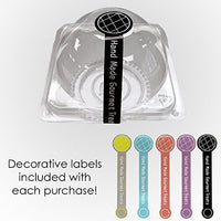 100 Large Clear Single-Serving Cupcake Containers w/Decorative Stickers