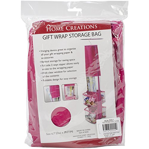 Innovative Home Creations Gift Wrap Storage Holder, Fuchsia
