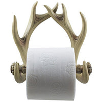 Decorative Deer Antlers Toilet Paper Holder in Weathered Look for Rustic Hunting or Fishing Cabin and Lodge Bathroom Decor As Gifts for Buck Hunters