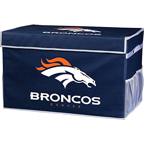 Franklin Sports Denver Broncos NFL Folding Storage Footlocker Bins - Official NFL Team Storage Organizers - Collapsible Containers - Small