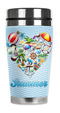Load image into Gallery viewer, Mugzie brand 16-Ounce Travel Mug with Insulated Wetsuit Cover - I Summer Heart
