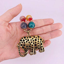 Load image into Gallery viewer, QTMY Diamond Beaded Boho Pendant Long Necklace Jewelry for Women (Elephant) (Elephant)
